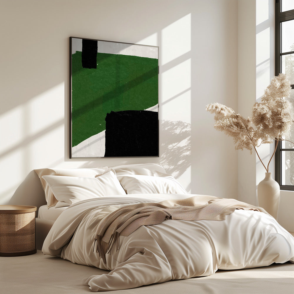 Smaragdgroene abstractie | Poster