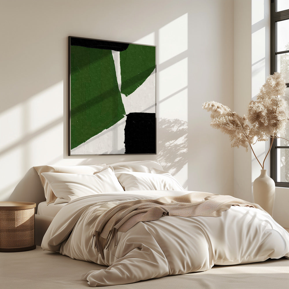 Abstracte groene vormen | Poster