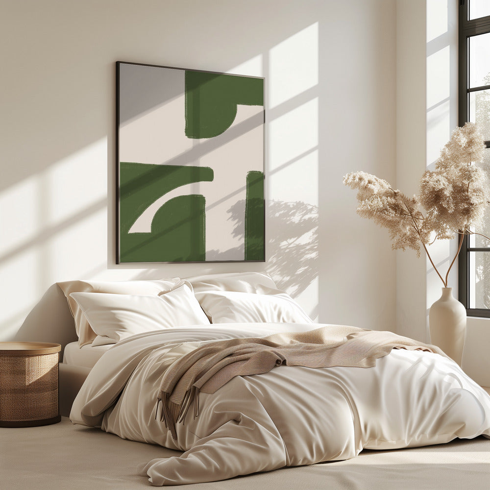 Groene geometrische stroom | Poster