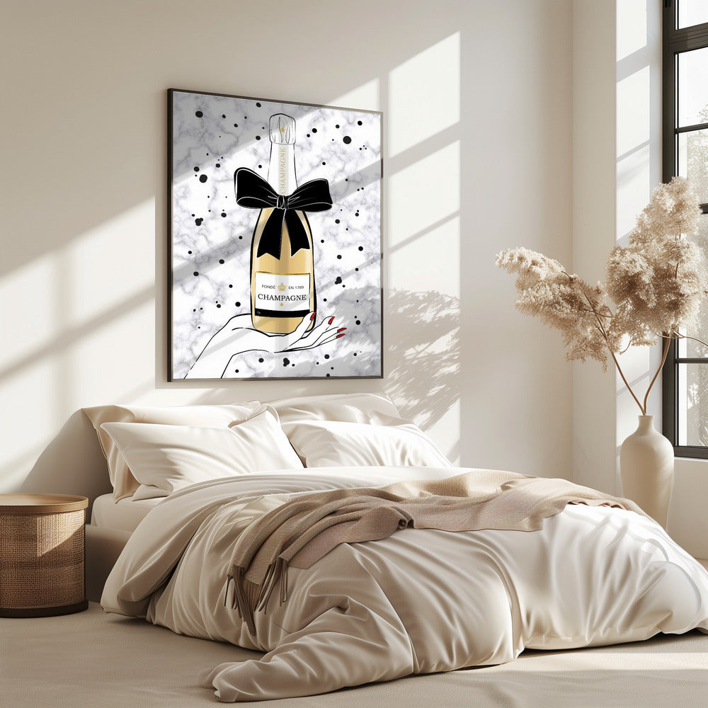 Champagne vasthouden | Poster