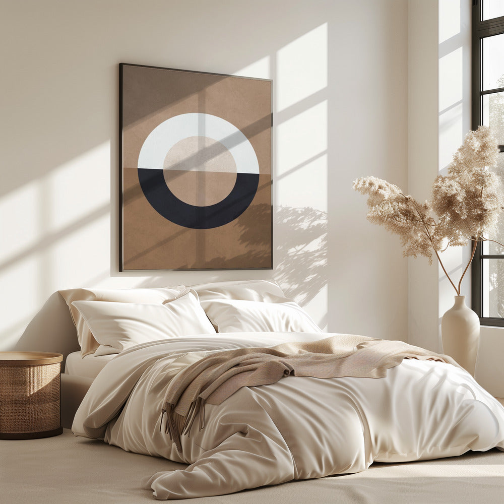 Bruine geometrie 8 | Poster