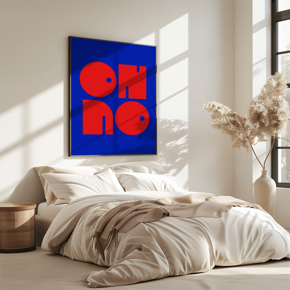 Vette letters, blauwe achtergrond | Poster