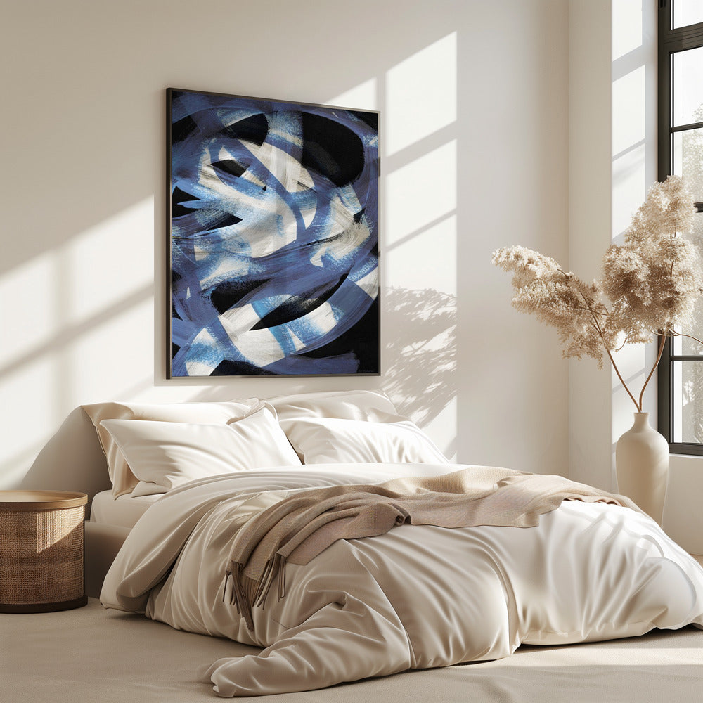Abstracte penseelstreken 128 | Poster