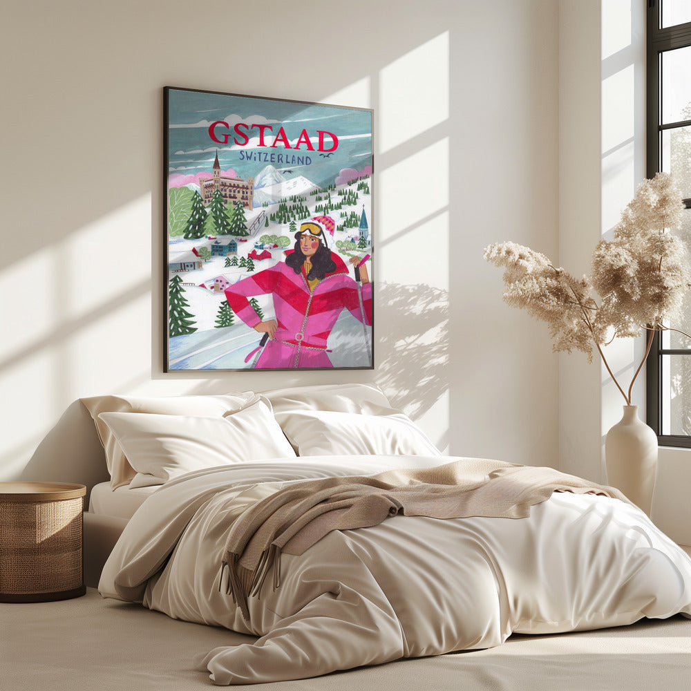 Reisposter Vrouw in Gstaad, Zwitserland | Poster