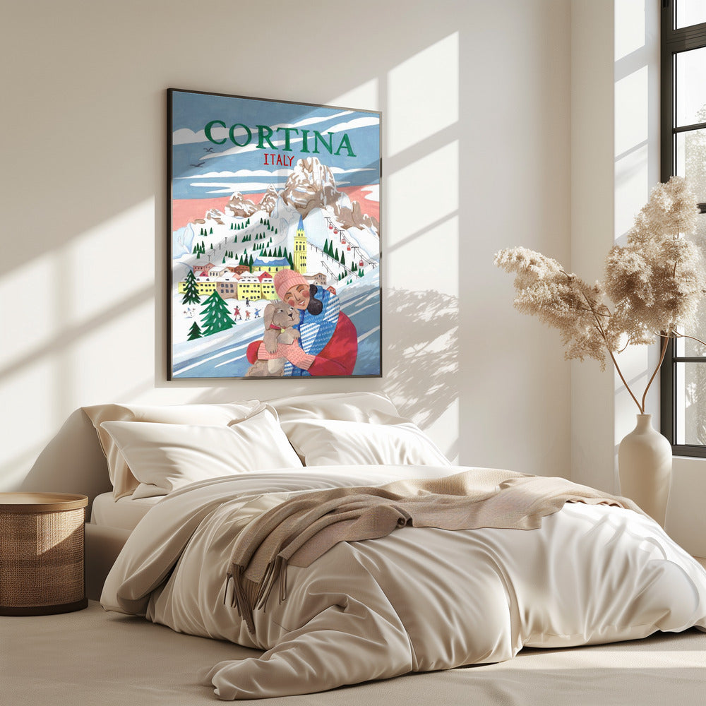 Reisposter Vrouw in Cortina, Italië | Poster