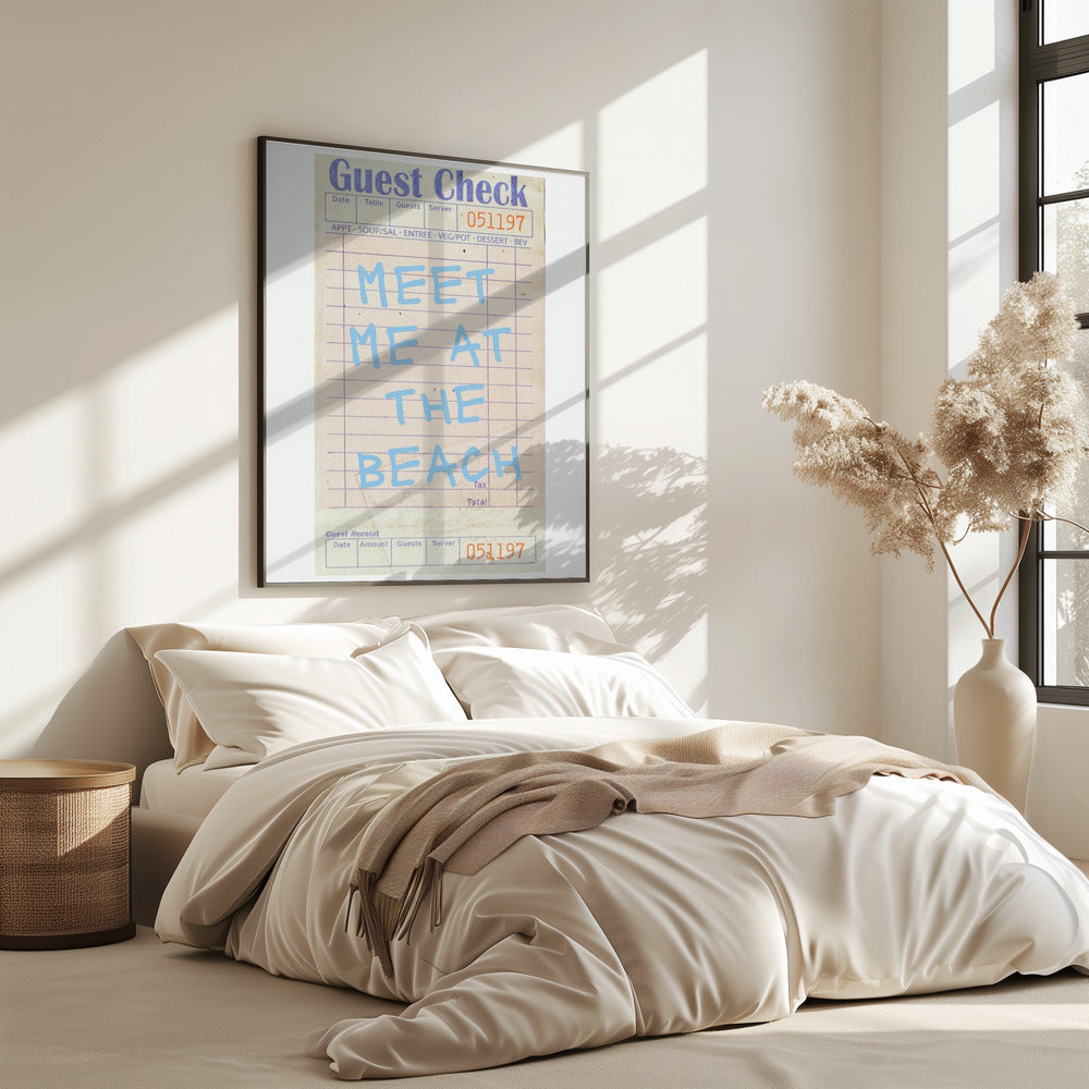 Ontmoet me op het strand Blauw | Poster