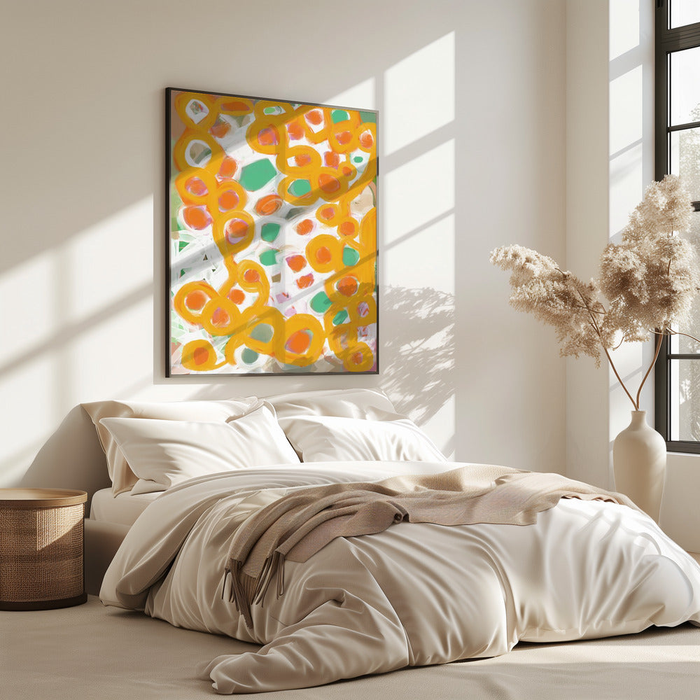 Oranje en groene cirkels | Poster