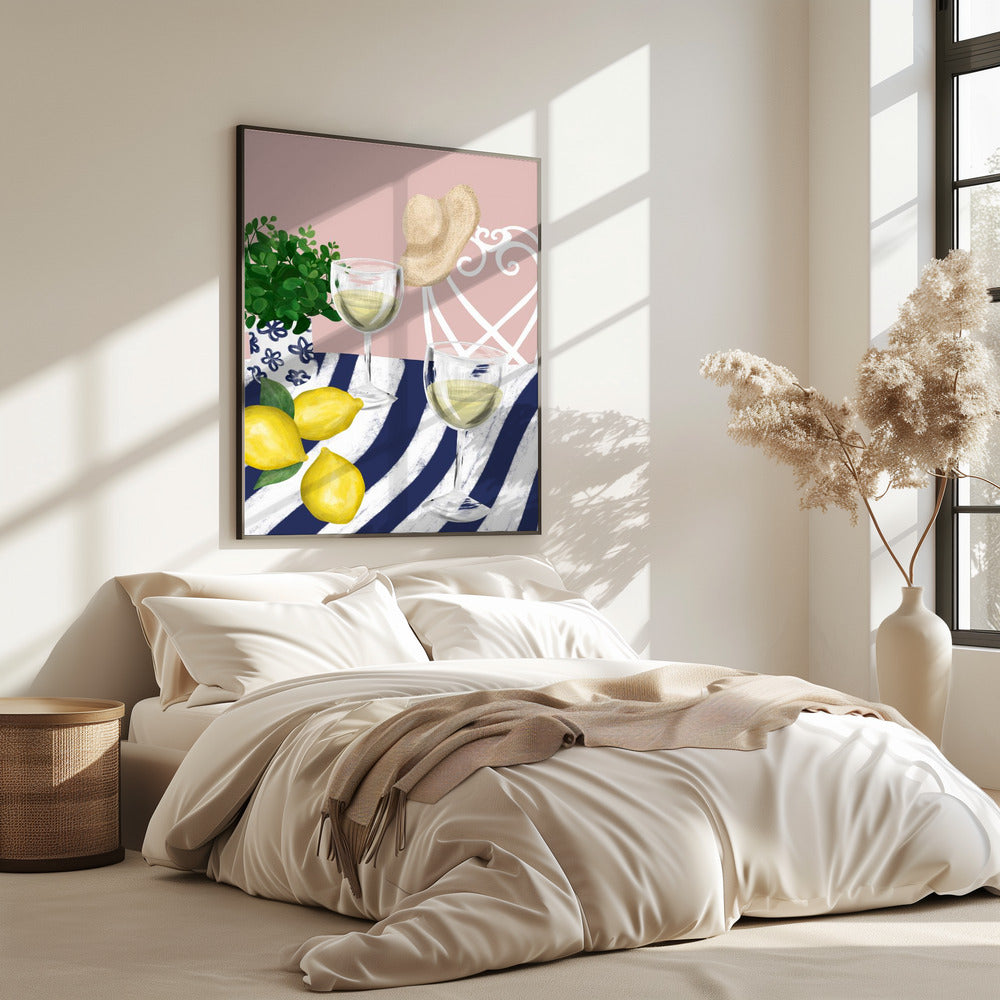 Witte wijn voor twee | Poster