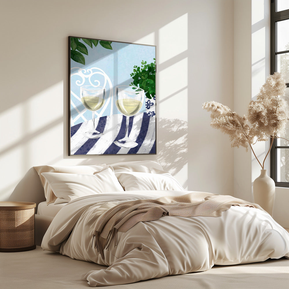 Witte wijn onder de boom | Poster