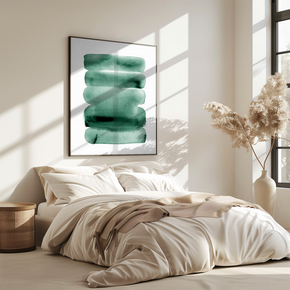 Abstracte groene strepen | Poster