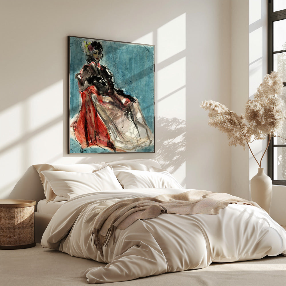 Elegante pose van vrouwenportret | Poster