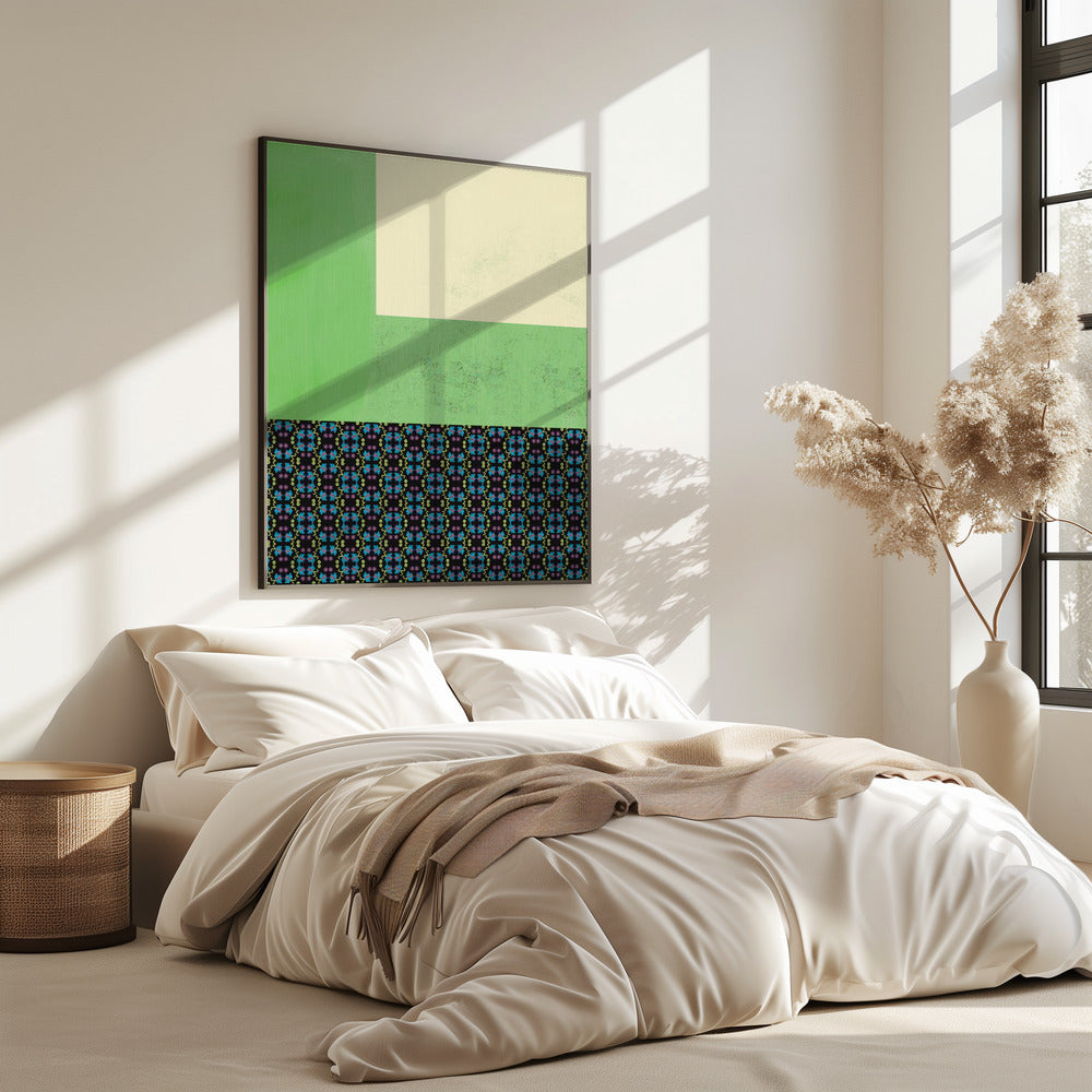 Pastelgroen en nyonya-patrooncollage | Poster