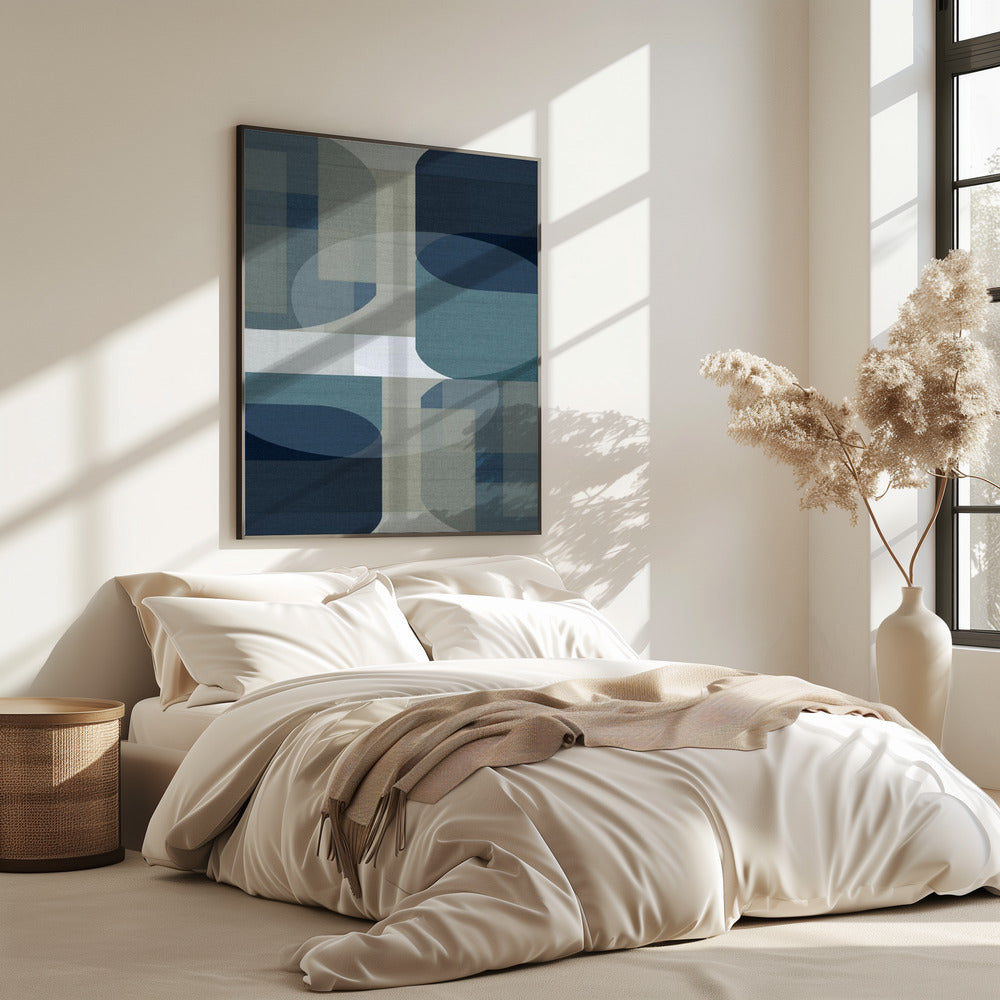 Geweven Blauwe Lagen 5 | Poster