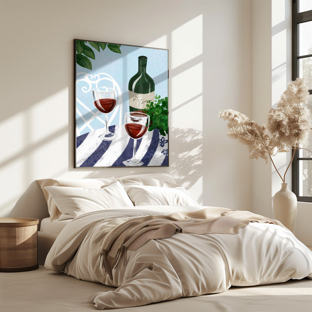 Rode wijn onder de boom | Poster