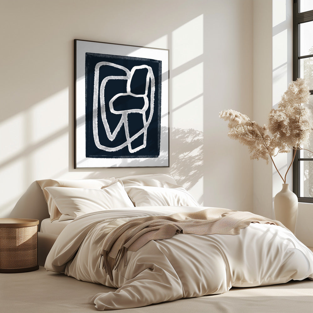 Marine abstracte lijnen | Poster