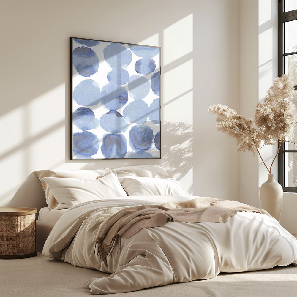 Blauw Violet Gris Aquarel 1 | Poster