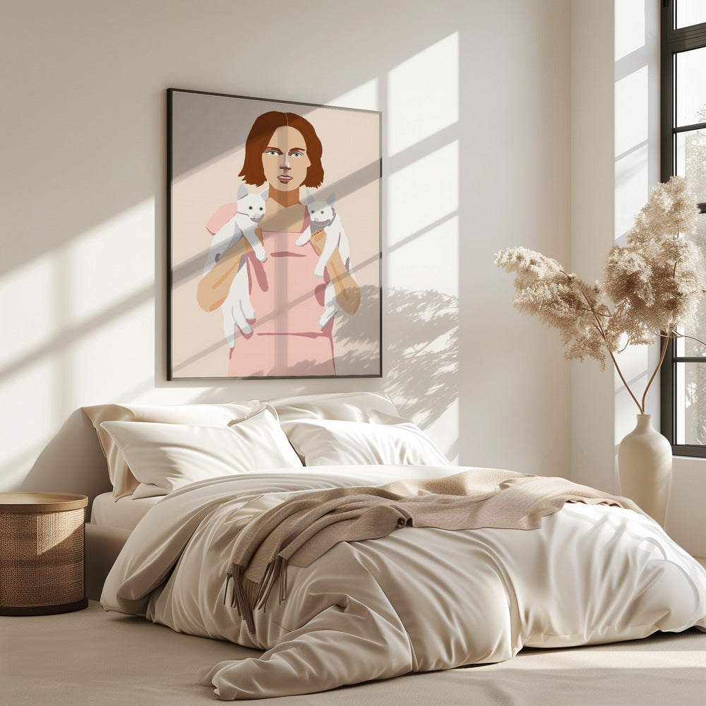 Lady with Kittens | Poster