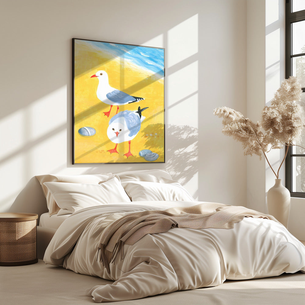 Meeuwen aan zee | Poster