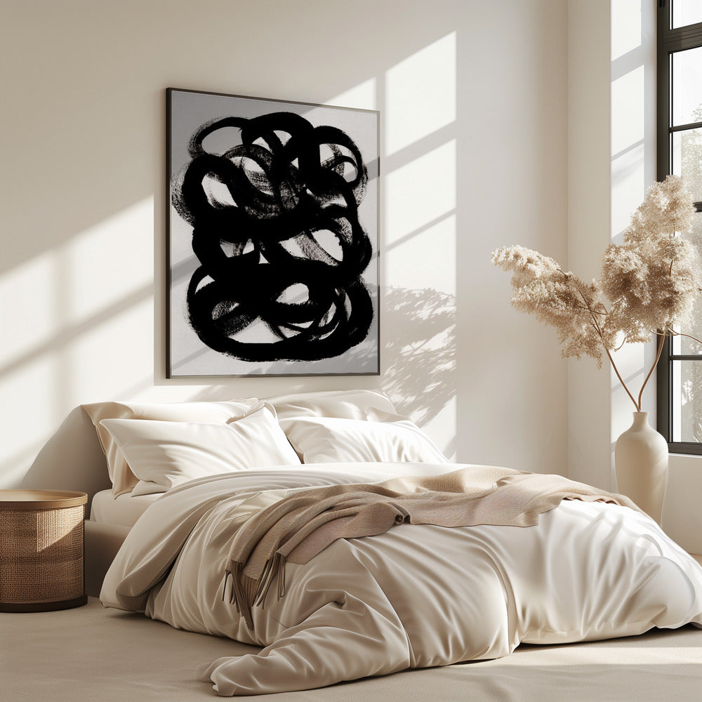 Abstracte penseelstreken 84 | Poster