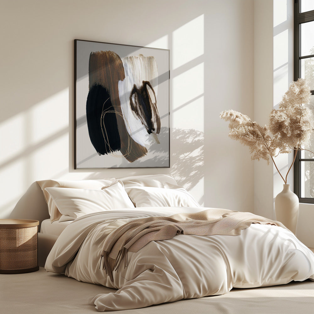 Abstracte penseelstreken 108X | Poster
