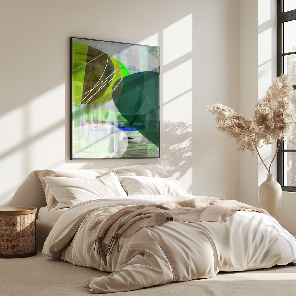 Abstracte groene vormen 2 | Poster