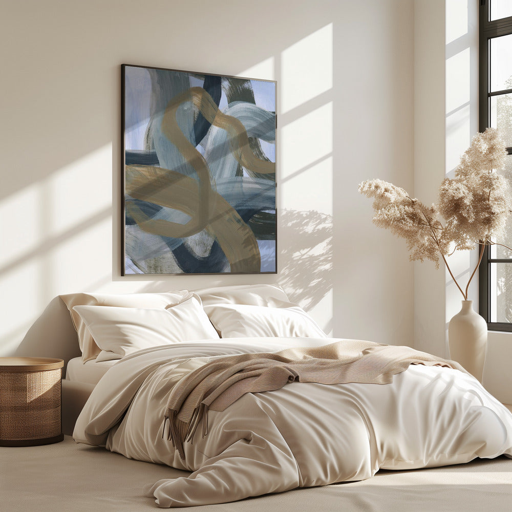 Abstracte penseelstreken 124 | Poster