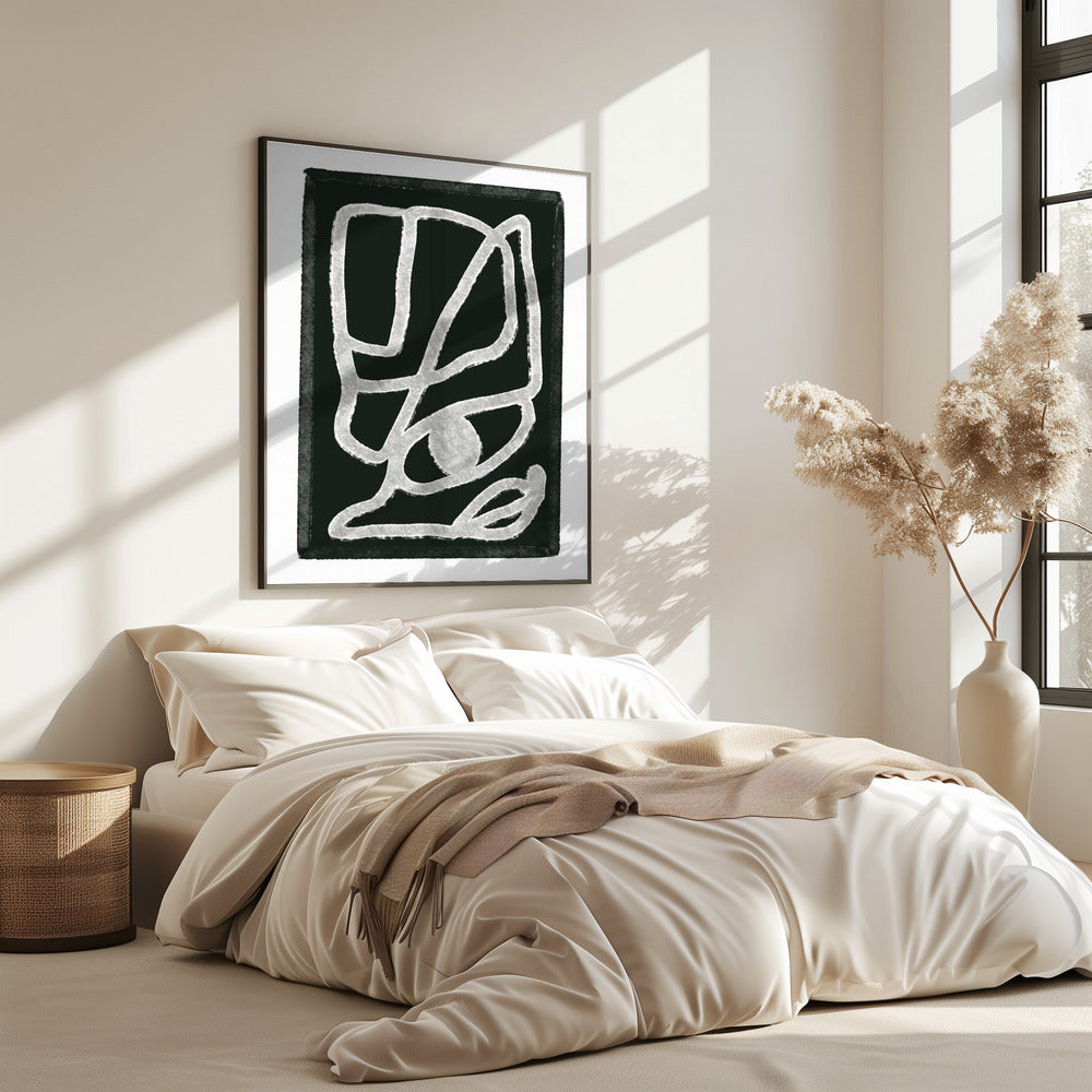 Zwarte abstracte lijnen | Poster