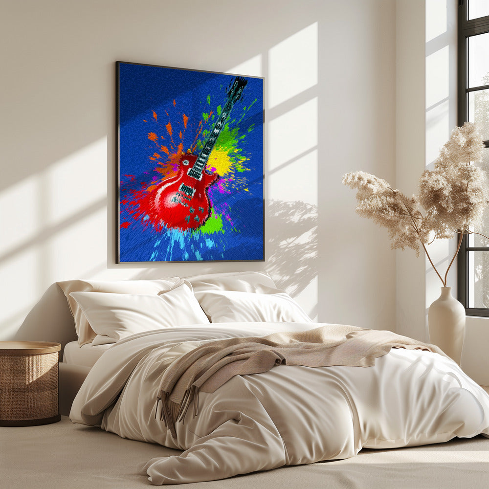 Elektrische gitaar pop-art explosie | Poster