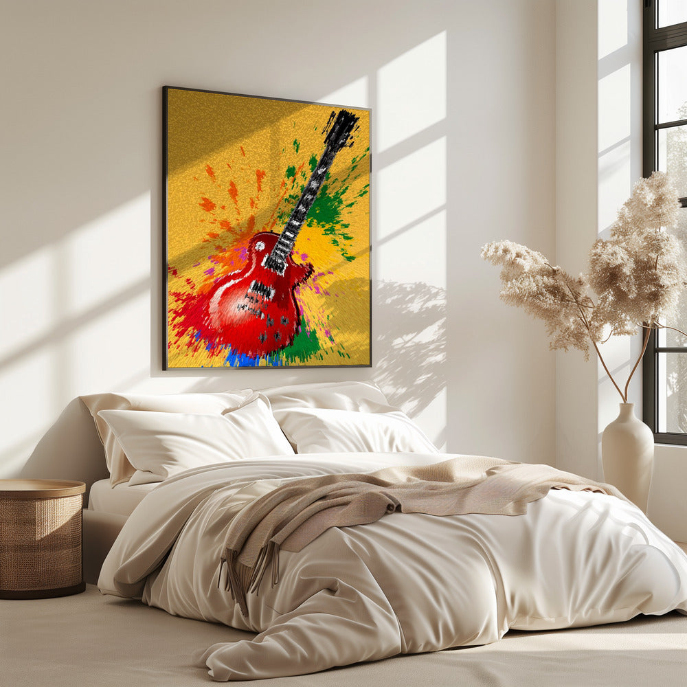 Elektrische gitaar popart exploderend | Poster