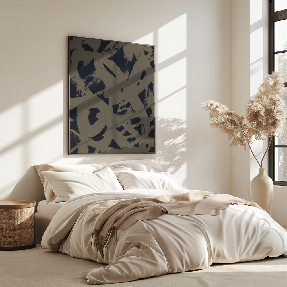 Abstracte penseelstreken 399Y | Poster