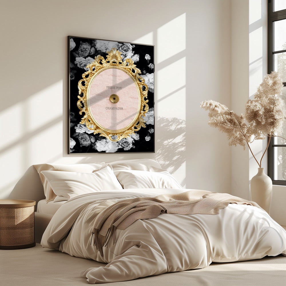 Champagnedonkere bloemenverhouding 2x3 | Poster