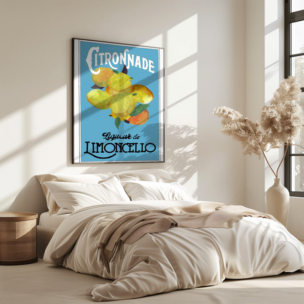 Citronnade Limoncello op blauw en zwart | Poster