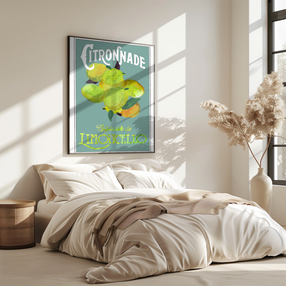 Citronnade Limoncello Op Blauw | Poster