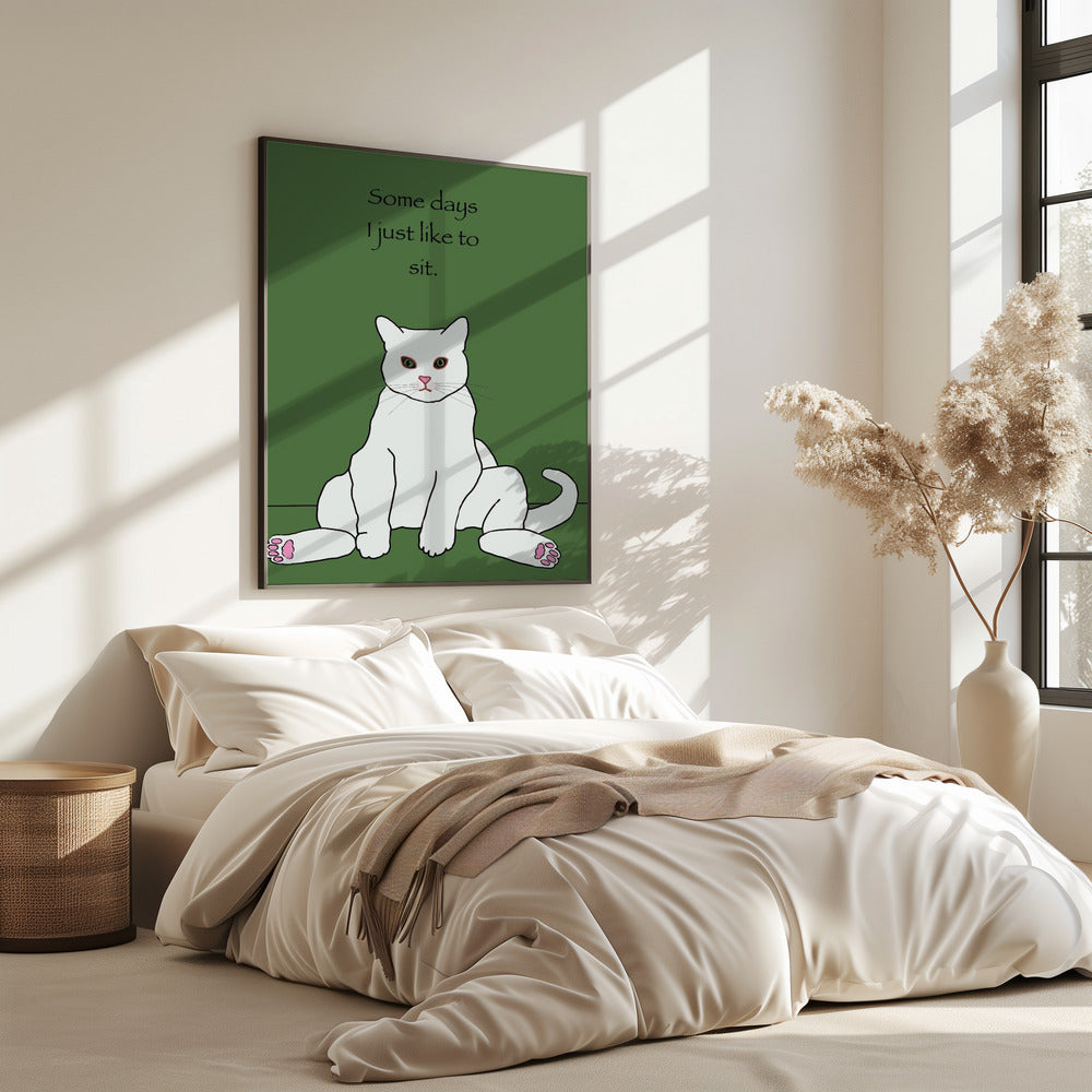 Witte kat met citaat | Poster