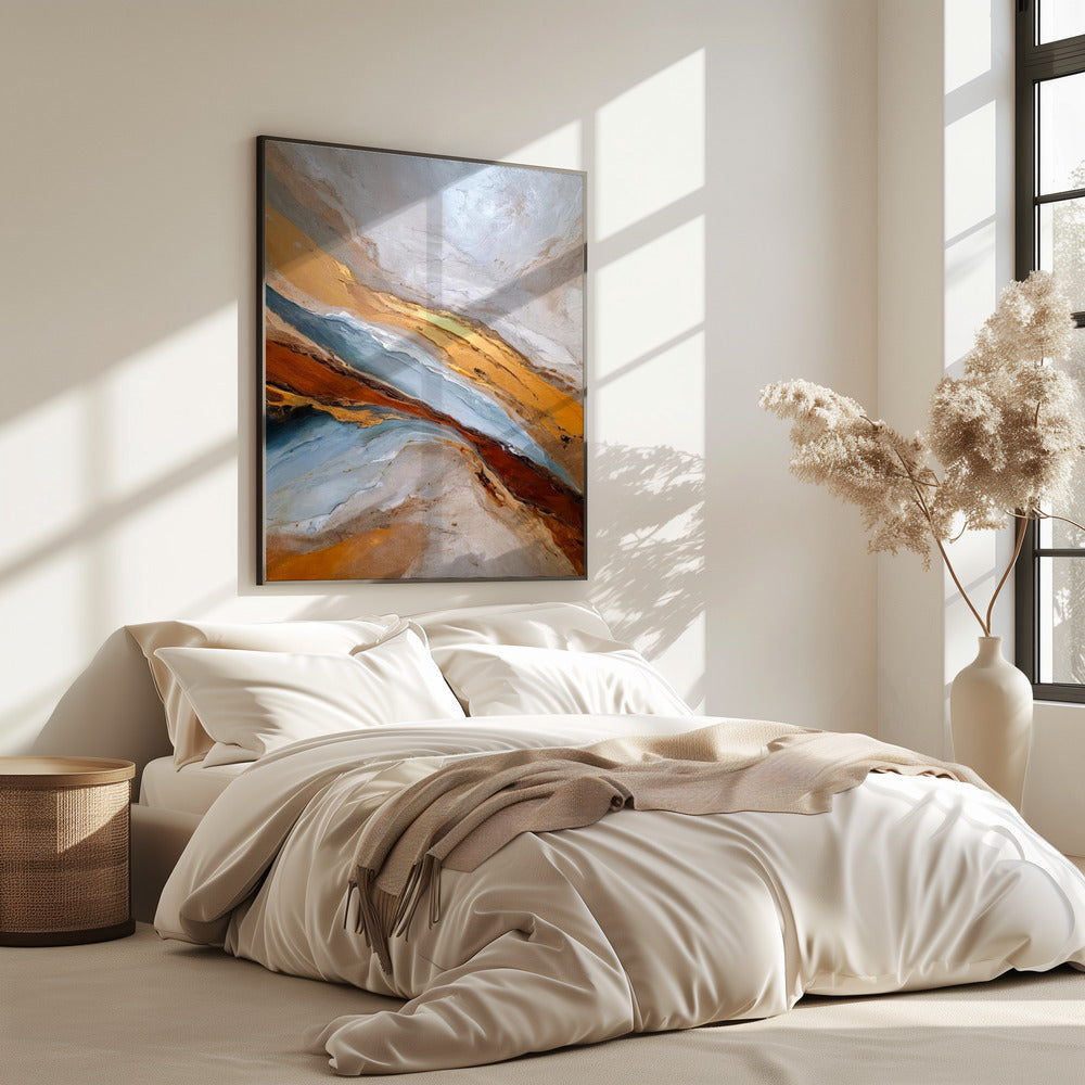 Gouden Horizon Golven | Poster