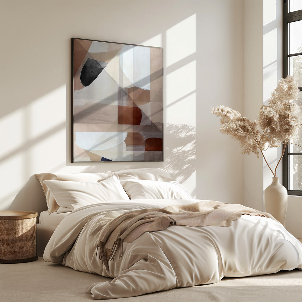Abstract Koper Neutraal Toon Schilderij 2 | Poster