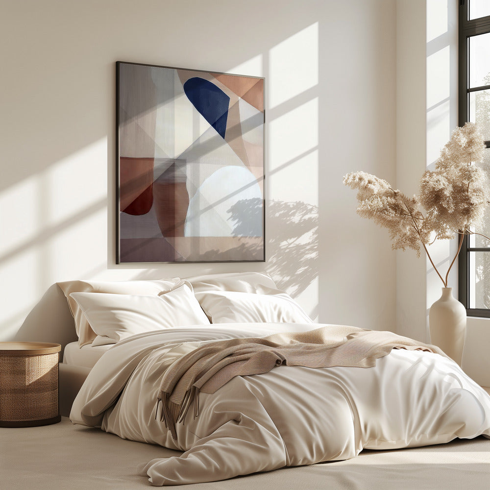 Abstract koper neutraal toon schilderij 1 | Poster