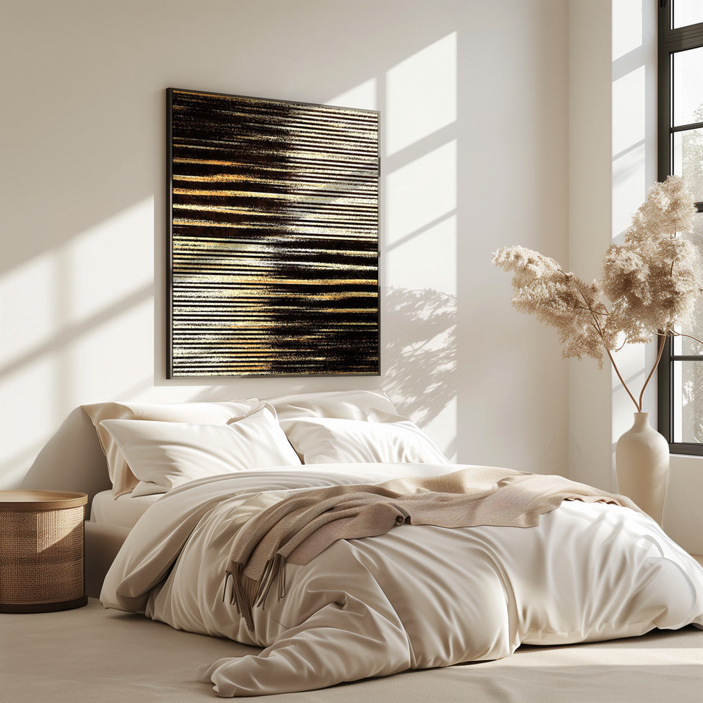 Zwarte en gouden horizontale lijnen | Poster