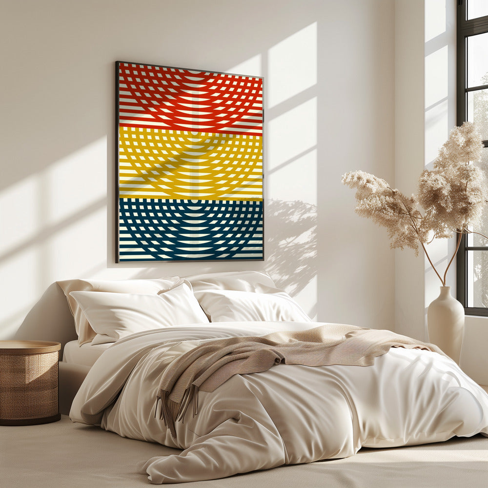 Driekleurige golven | Poster