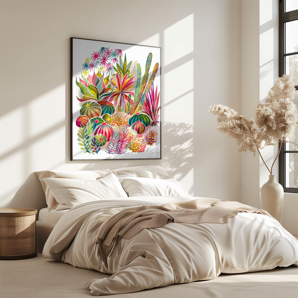 Bloeiende vetplanten- en cactustuin | Poster