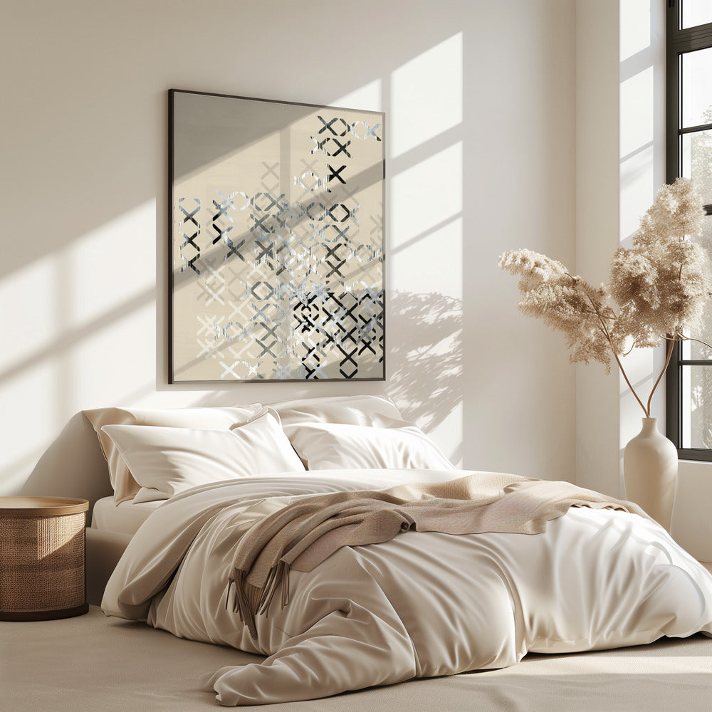 Minimal X Zwart-wit Compositie 3 | Poster