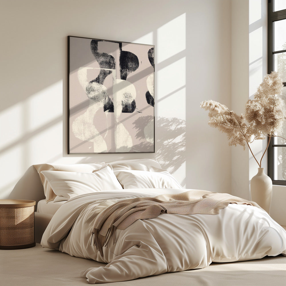 Tango – Organische vormen in zwart en beige | Poster