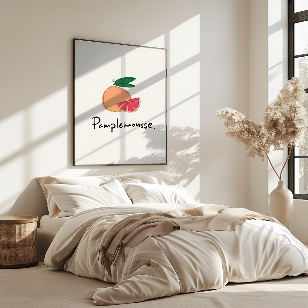 Moderne Franse fruitcollectie "Grapefruit / Pompelmoes" | Poster