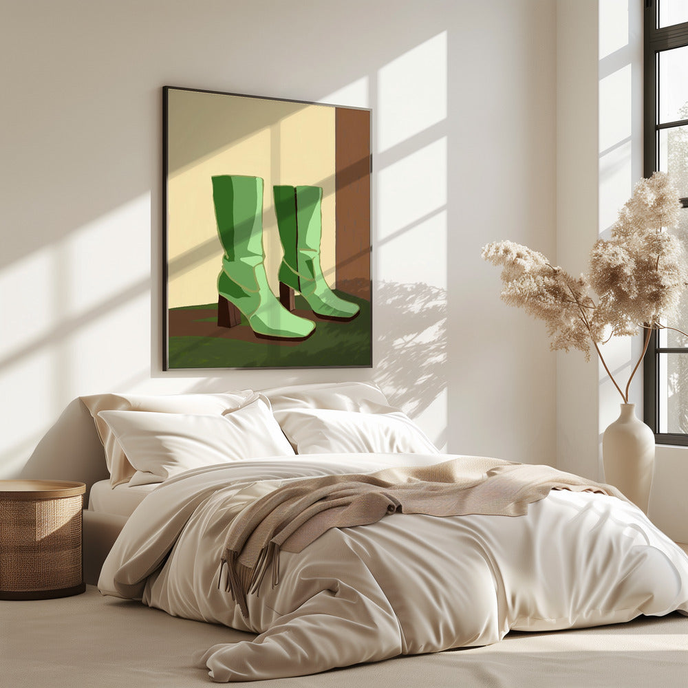 Groene laarzen | Poster