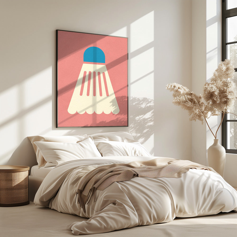 Badminton Wit Blauw | Poster