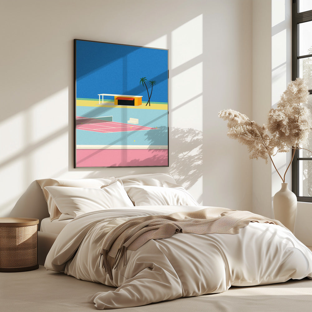 Tennis aan het strand | Poster