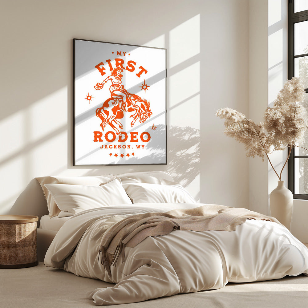 Mijn eerste rodeo Jackson Wyoming paardrijdcowgirl | Poster