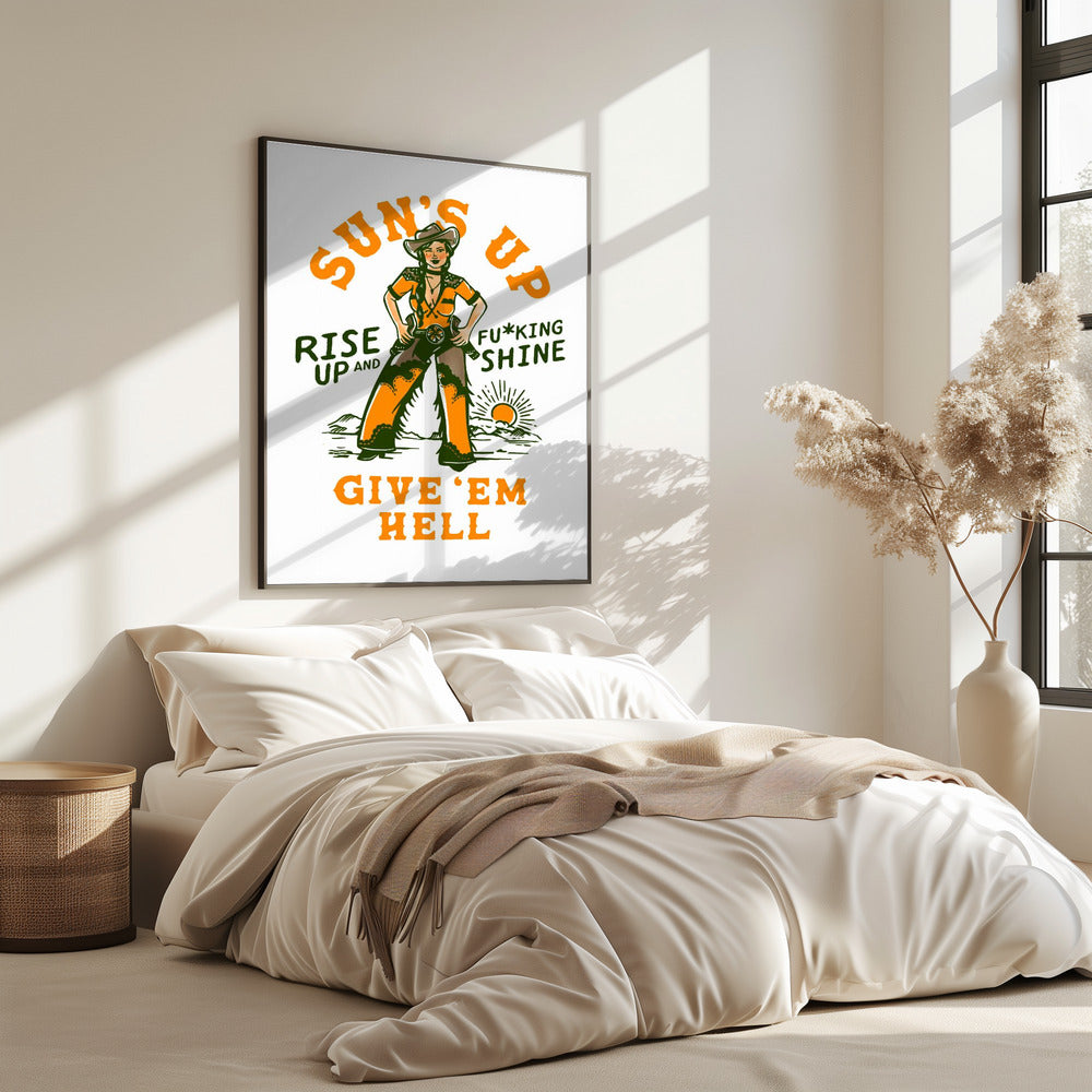 Zonsopgang, opstaan en neuken, Wild West Cowgirl | Poster