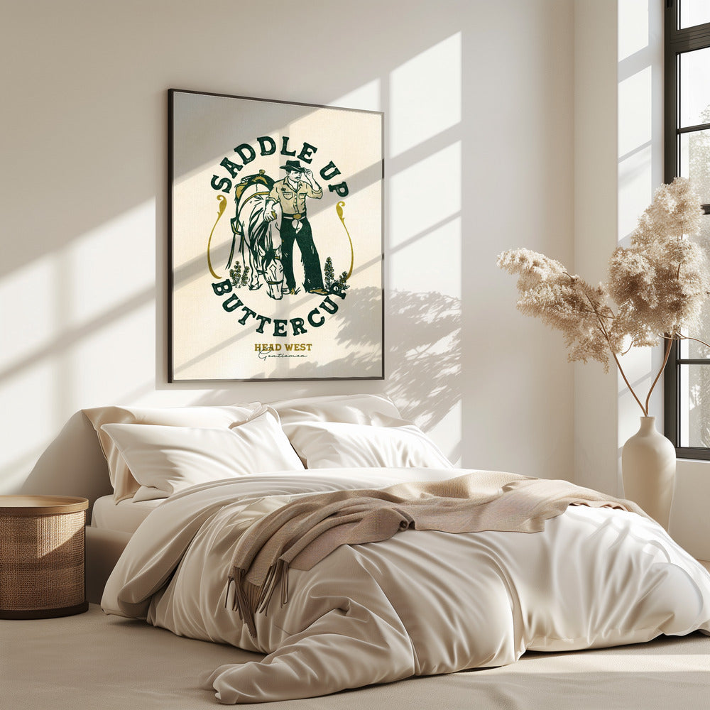 Saddle Up Buttercup Cowboy & Horse Art Print | Poster