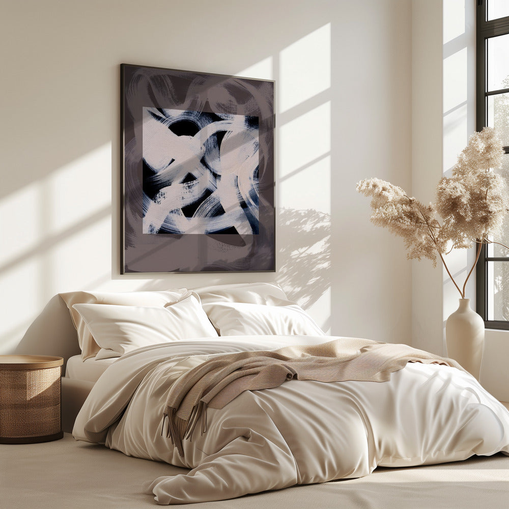 Abstracte penseelstreken 164X | Poster